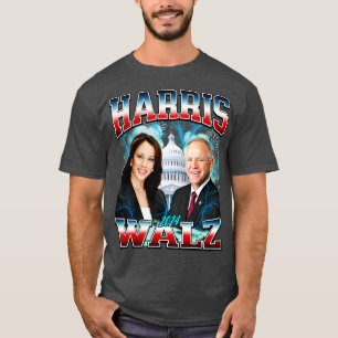 Camiseta 90 Kamala Tim Walz Bootleg 90s Rap Hip Hop TShirt