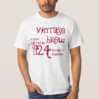 Camiseta 90.o Blanco rojo 1924 del Brew del vintage del