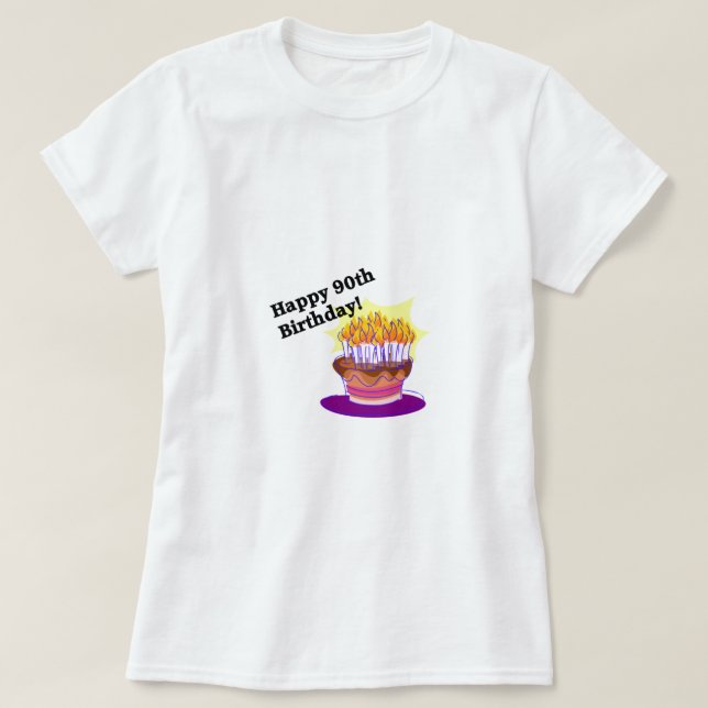 Camiseta ¡90.o cumpleaños feliz! (Diseño del anverso)