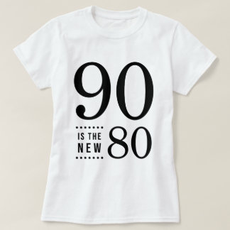 Camiseta 90.o El negro 90 del cumpleaños es los nuevos 80