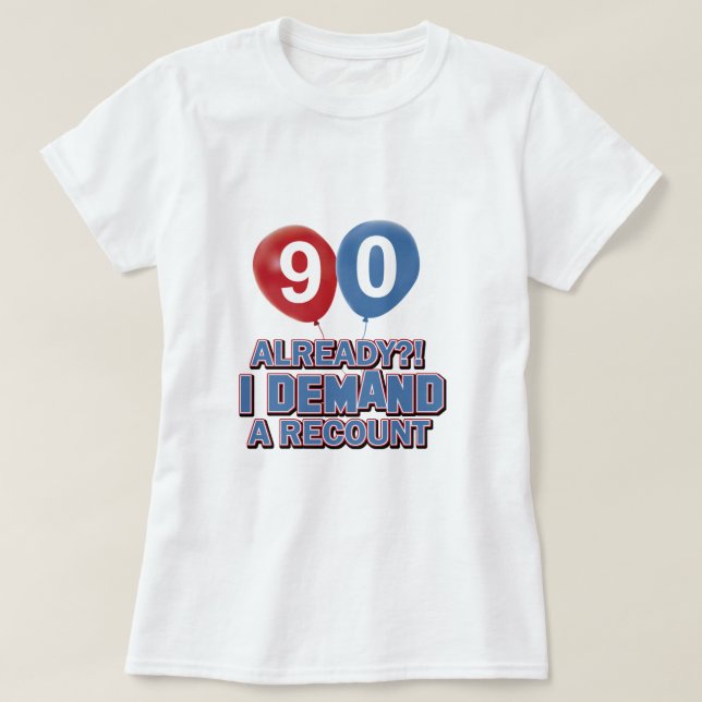 Camiseta 90.os diseños del cumpleaños del año (Diseño del anverso)