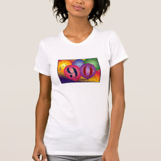 Camiseta 90.os globos felices del cumpleaños