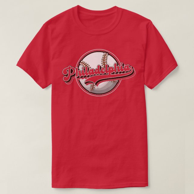 Camiseta 90 Philly Cityscape Baseball Philadelphia Skyline (Diseño del anverso)