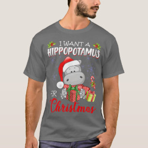 Camiseta 90 Quiero Un Hipopótamo Para Navidades Xmas Hippo