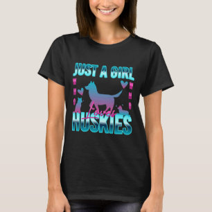 Camiseta 90 Retro Sunset Neon Un Chica Que Ama A Los Huskie