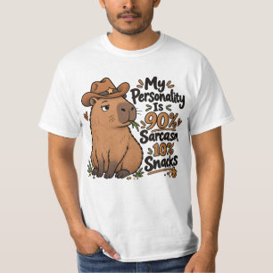 Camiseta 90% Sarcasmo 10% Snacks divertido capybara