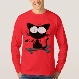 Camiseta 90, skateboard cat, skateboard nunca muere