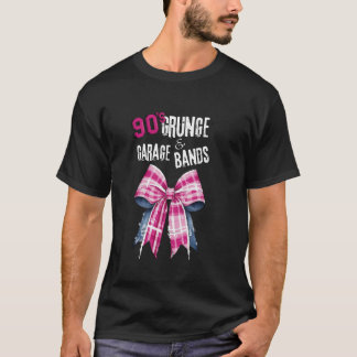 Camiseta 90 t s, Grunge & Garage Bands-Pink Plaid Bow Vint