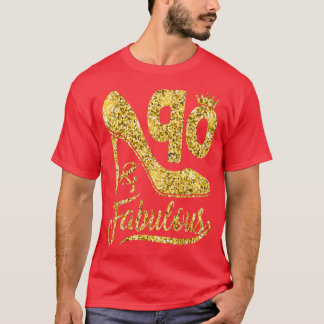 Camiseta 90 Years Old Gifts 90 & Fabulous 90th Birthday cro