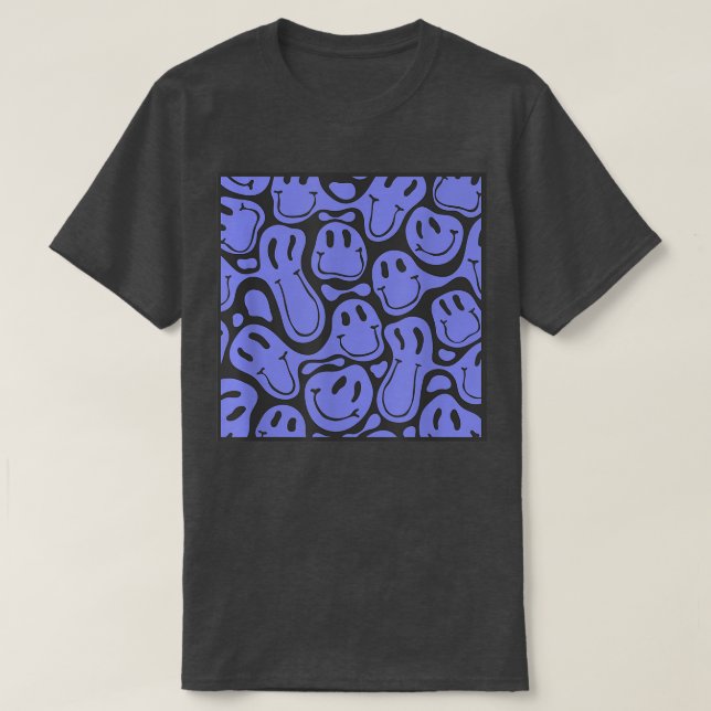 Camiseta 90s aesthetic pattern melting blue liquid swirl sm (Diseño del anverso)