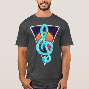 Camiseta 90s Art Music Lover Treble Clef Synthwave Vaporwav
