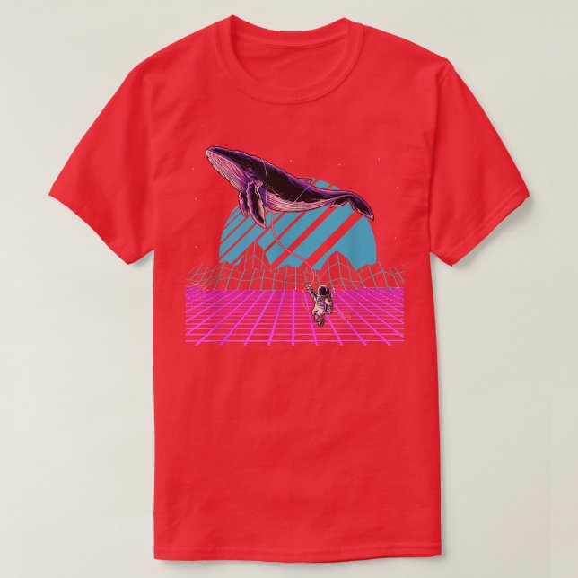 Camiseta 90s Art Synthwave Space Astronomy Whale Vaporwave  (Diseño del anverso)