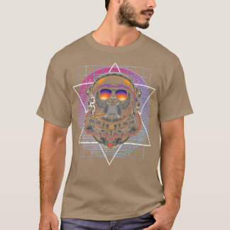 Camiseta 90s Art Synthwave Vaporwave Aesthetics Monkey Astr