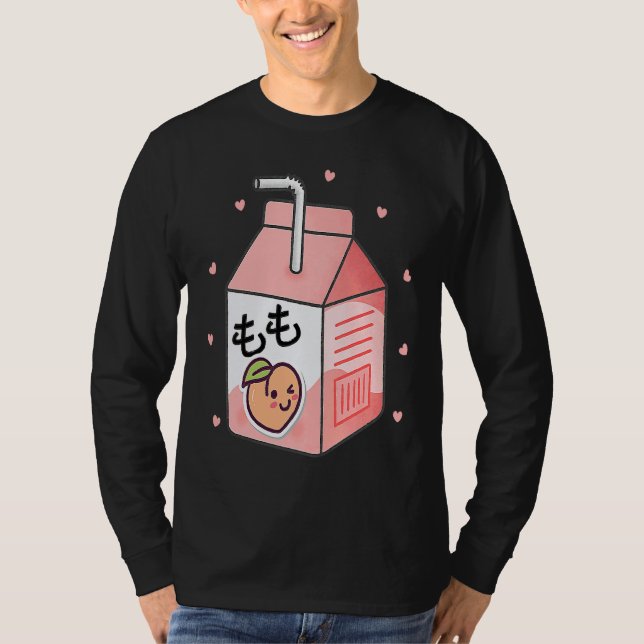 Camiseta 90s Japanese Otaku Aesthetic Peach Juice Box Cute (Anverso)