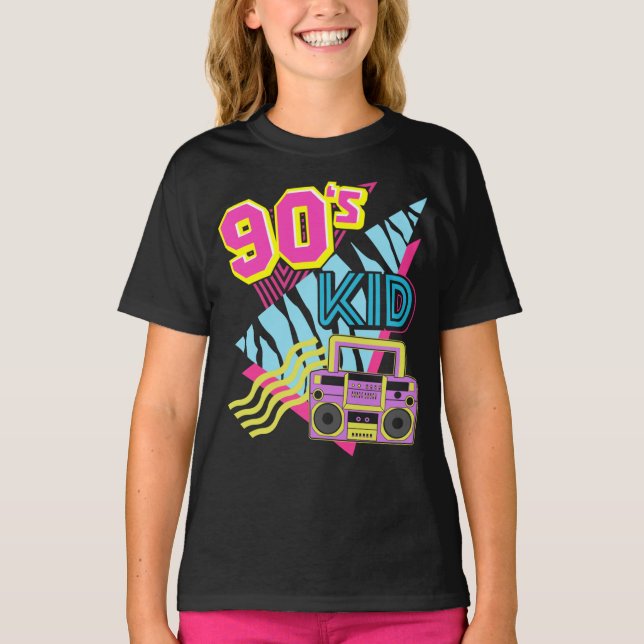Camiseta 90's Kid Boombox 1990s Nostalgia 80s (Anverso)