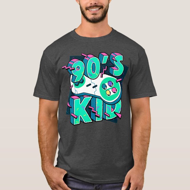 Camiseta 90s Kid Funny Retro Style Video Gaming Graphic (Anverso)