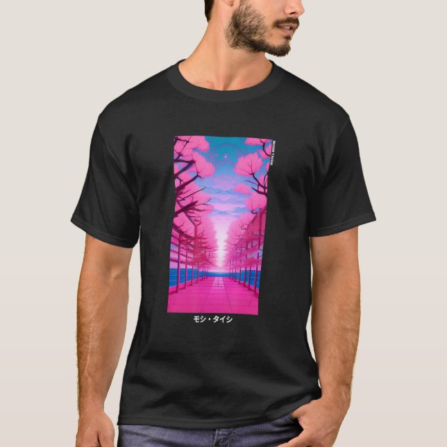 Camiseta 90's Retro Japanese Vaporwave Cherry Blossom Aesth (Anverso)