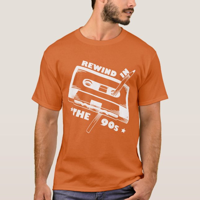 Camiseta 90s Retro Rewind A Cassette With Pencil Costume gi (Anverso)