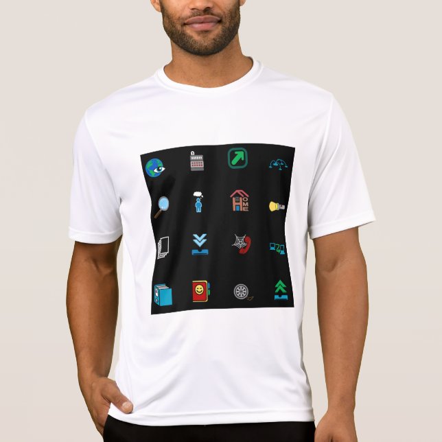 Camiseta 90s Retro Tech and Web Icon Pattern (Anverso)