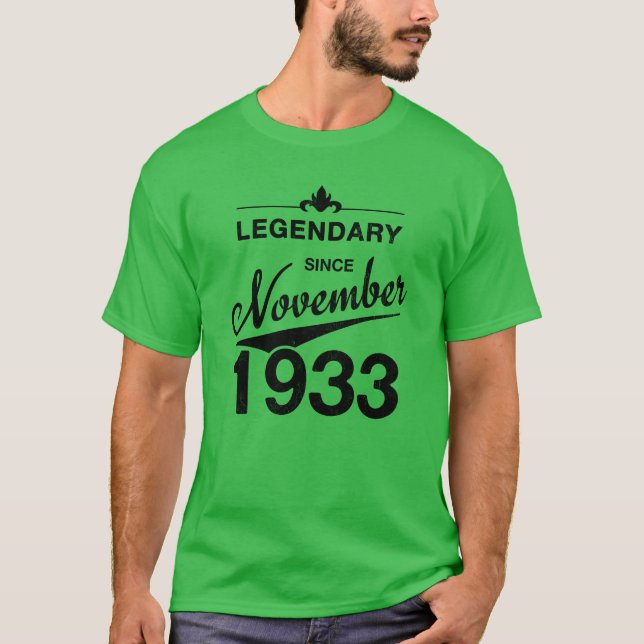 Camiseta 90th Birthday 90 Year Old Born November 1933 Gift  (Anverso)