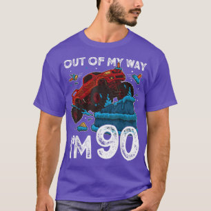 Camiseta 90th Birthday Boy Monster Truck Out Of My Way I'm