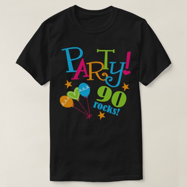 Camiseta 90th Birthday Party  (Diseño del anverso)
