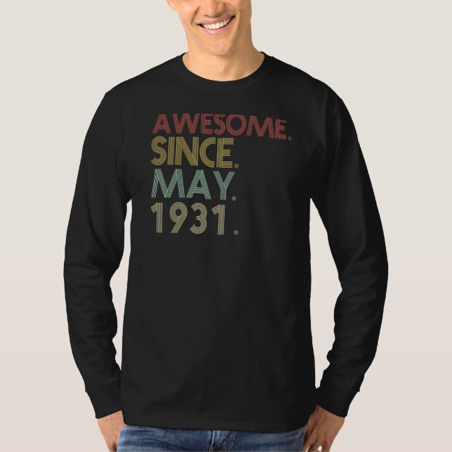 Camiseta 91º cumpleaños 91 años de edad increíble desde may (Anverso)