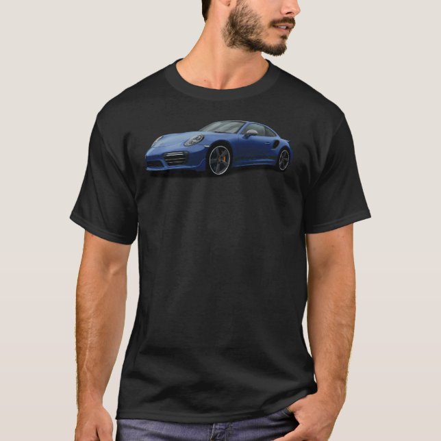 Camiseta 911 991 Turbo S Digitalmente Dibujado - Azul oscur (Anverso)