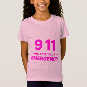 Camiseta "911 ¿Cuál es tu emergencia?" Divertido Alerta Niñ