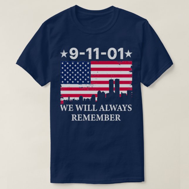 Camiseta 911 Día del Patriota que siempre recordaremos (Diseño del anverso)