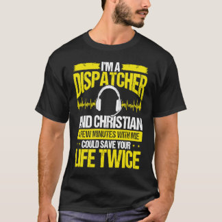 Camiseta 911 Dispatcher Christian Thin Gold Line Dispatch O