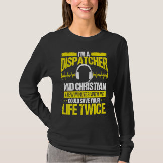Camiseta 911 Dispatcher Christian Thin Gold Line Dispatch O