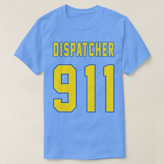 Camiseta 911 Dispatcher con la bandera estadounidense en la (Diseño del anverso)