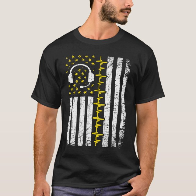 Camiseta 911 Dispatcher Flag Emergency Responder Police Dis (Anverso)