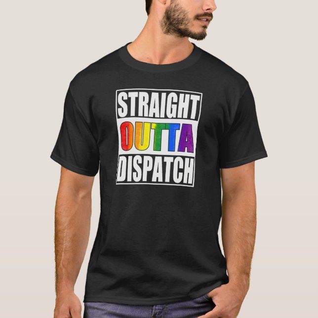 Camiseta 911 Dispatcher  Gay Pride LGBTQIA Thin Gold Line (Anverso)