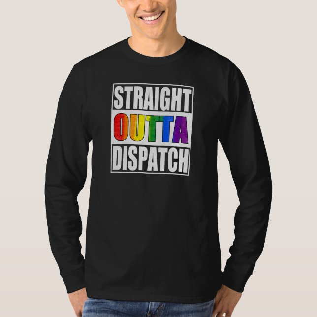 Camiseta 911 Dispatcher  Gay Pride LGBTQIA Thin Gold Line (Anverso)