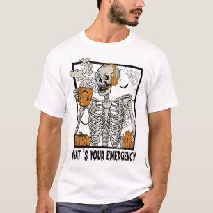 Camiseta 911 Dispatcher Halloween Skeleton What Your Emerge