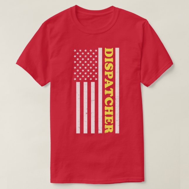 Camiseta 911 Dispatcher Shirt Patriotic US Flag Gi (Diseño del anverso)