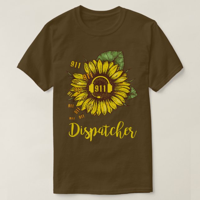 Camiseta 911 Dispatcher Sunflower  (Diseño del anverso)