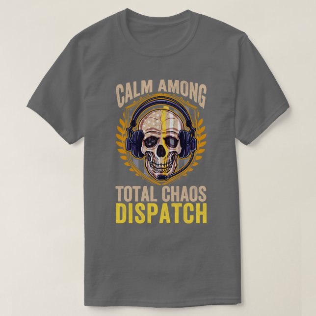 Camiseta 911 Dispatcher Thin Gold Line Emergency Dispatcher (Diseño del anverso)