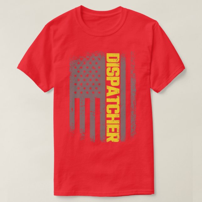 Camiseta 911 Dispatcher Thin Gold Line US Flag Emergency Di (Diseño del anverso)