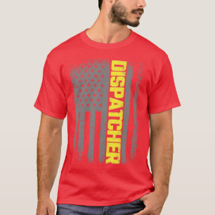 Camiseta 911 Dispatcher Thin Gold Line US Flag Emergency Di