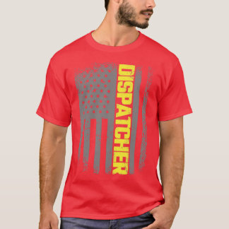 Camiseta 911 Dispatcher Thin Gold Line US Flag Emergency Di