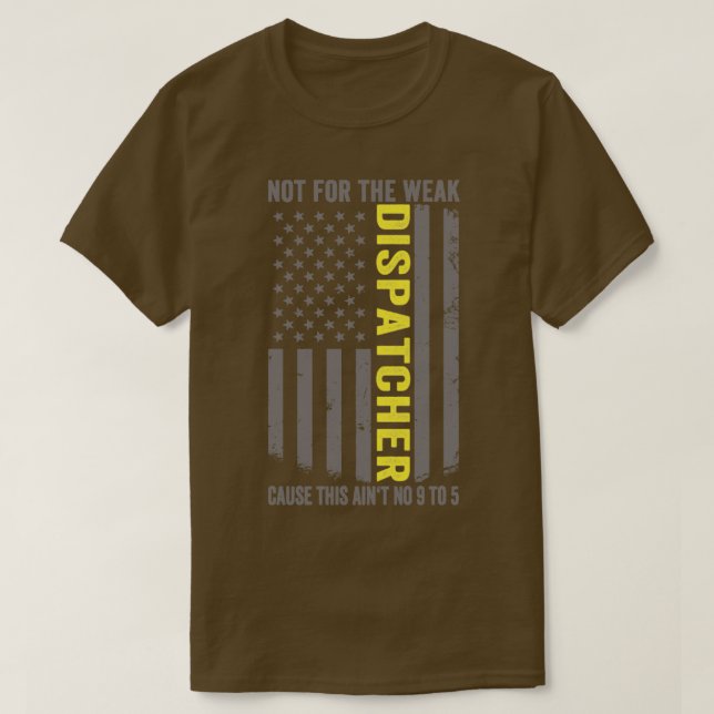Camiseta 911 Dispatcher US Flag Thin Gold Line Emergency Di (Diseño del anverso)