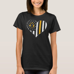 Camiseta 911 Dispatcher Usa Flag Heart Emergency Dispatchin