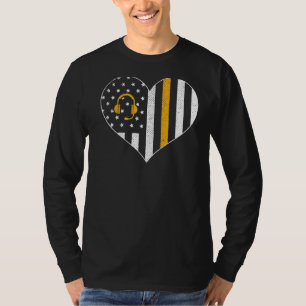 Camiseta 911 Dispatcher Usa Flag Heart Emergency Dispatchin