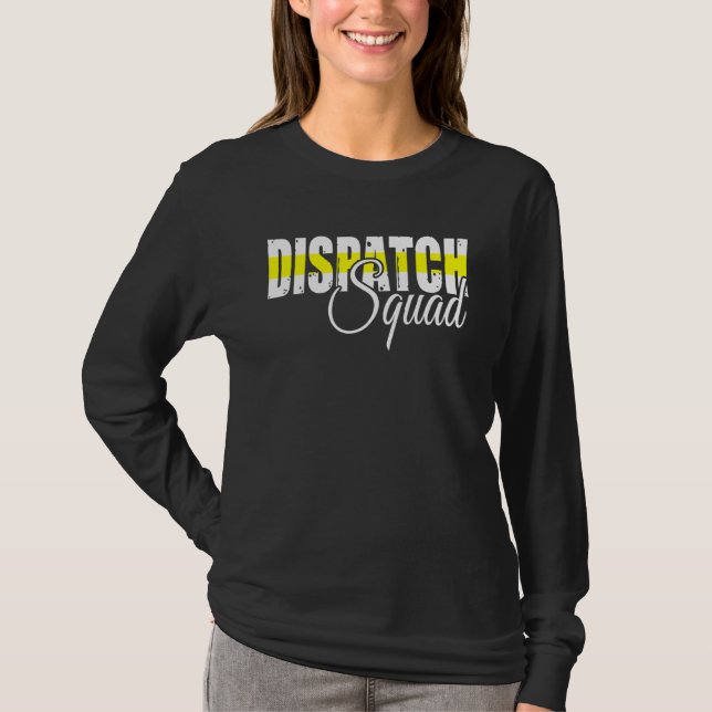 Camiseta 911 Dispatcher Usa Flag Thin Yellow Line Dispatch (Anverso)