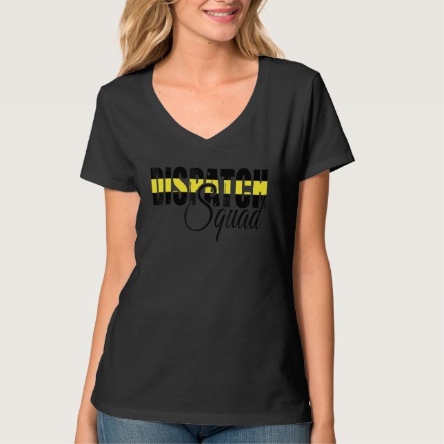 Camiseta 911 Dispatcher Usa Flag Thin Yellow Line Dispatch (Anverso)