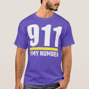 Camiseta 911 Es Mi Número De Emergencia Delgada Línea De Or