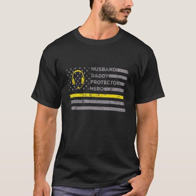 Camiseta 911 Héroe americano de protector de papi dispatche (Anverso)